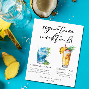 Summer Mocktails Blue Hawaiian Piña Colada Menü
