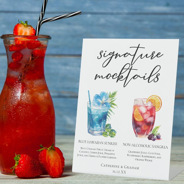 Summer Mocktails Blue Hawaiian Sangria Sockelschild (Von Creator hochgeladen)