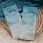 Summer Modern Coastal Beach Hochzeitskarten Menükarte<br><div class="desc">Summer Elegante Coastal Beach Wedding Menu Cards Minimalistische Wedding Menu Cards | Moderne Speisekarte,  Abendmenü für Hochzeiten,  rustikales Buffet zum Hochzeitsessen und Getränkekarte,  einfache kalligraphische rustikale Hochzeitsmenüs,  rustikales Hochzeitsmenü,  Menü für Hochzeitstische</div>
