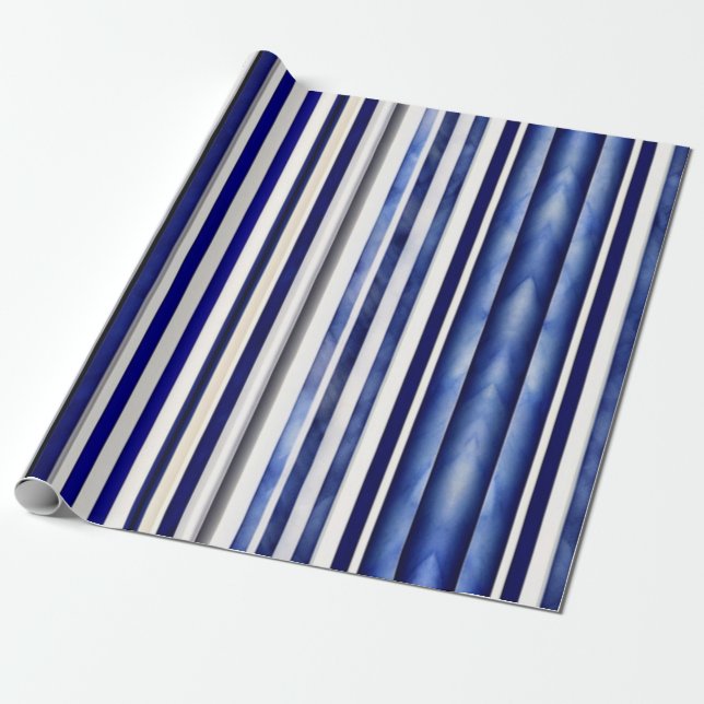 Summer Modern Navy Blue Boat Stripes Collection Geschenkpapier (Ungerollt)