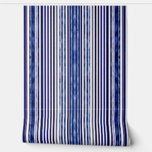 Summer Modern Navy Blue Boat Stripes Collection Tapete