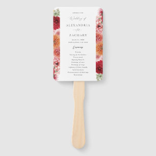 Summer Multi Color Floral Wedding Programm Fächer