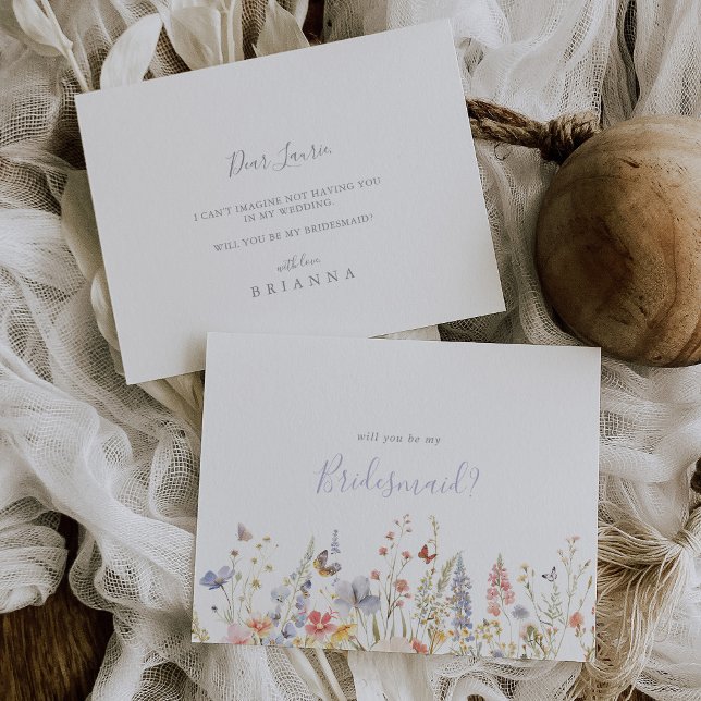 Summer Multicolor Wildblume Bridesmaid Vorschlag Mitteilungskarte (Von Creator hochgeladen)