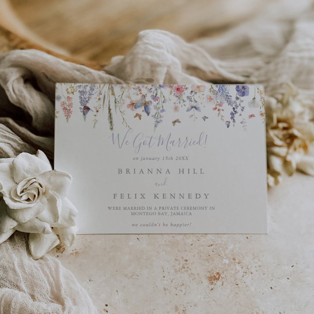 Summer Multicolor Wildblume Elopement Ankündigung (Von Creator hochgeladen)