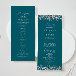 Summer Multicolor Wildblume Green Wedding Program Programm