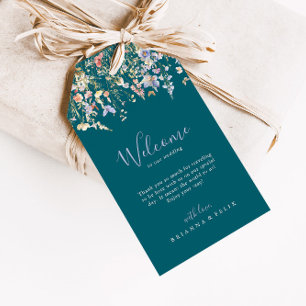 Summer Multicolor Wildblume Green Wedding Willkomm Geschenkanhänger