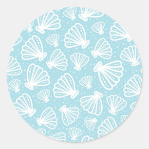 Summer Muschel Pattern Runder Aufkleber