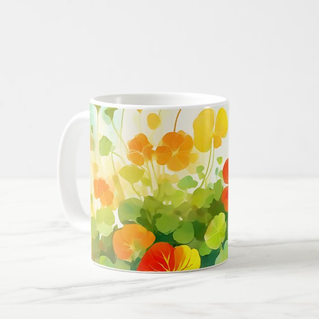 Summer Nasturtium Floral Kaffeetasse (Vorderseite Links)