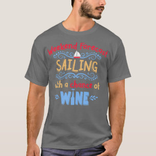 Summer Nautic Sailing Lake Wine Design T-Shirt