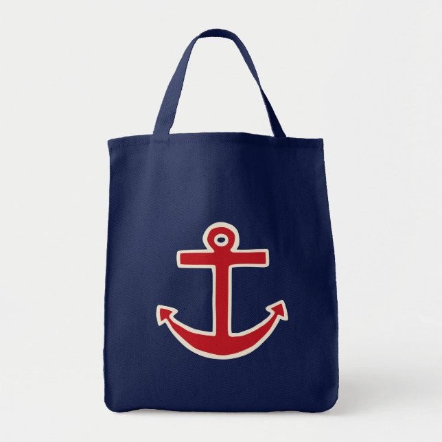 Summer Nautical Anchor Cruise Tasche Beach Bag (Vorne)
