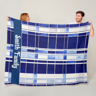 Summer Navy Blue Boat Moderne Stripes Collection Fleecedecke