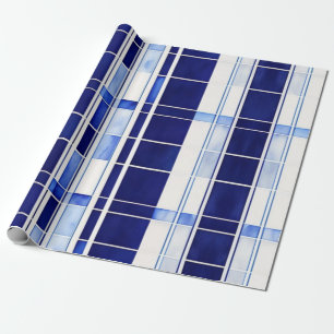 Summer Navy Blue Boat Moderne Stripes Collection Geschenkpapier