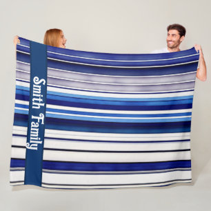 Summer Navy Blue Boot Trendy Stripes Collection Fleecedecke