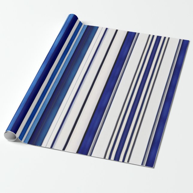 Summer Navy Blue Boot Trendy Stripes Collection Geschenkpapier (Ungerollt)