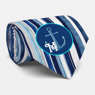 Summer Navy Blue Popular Boat Stripes Collection Krawatte