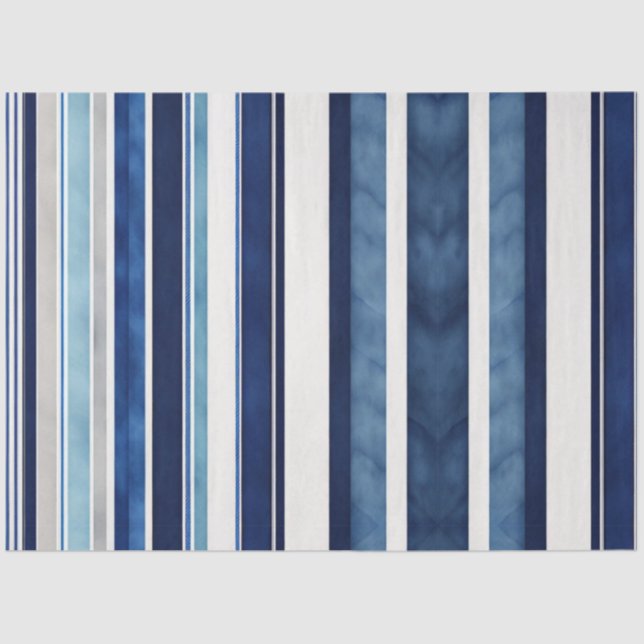 Summer Navy Blue Popular Boat Stripes Collection Seidenpapier (Vorderseite)