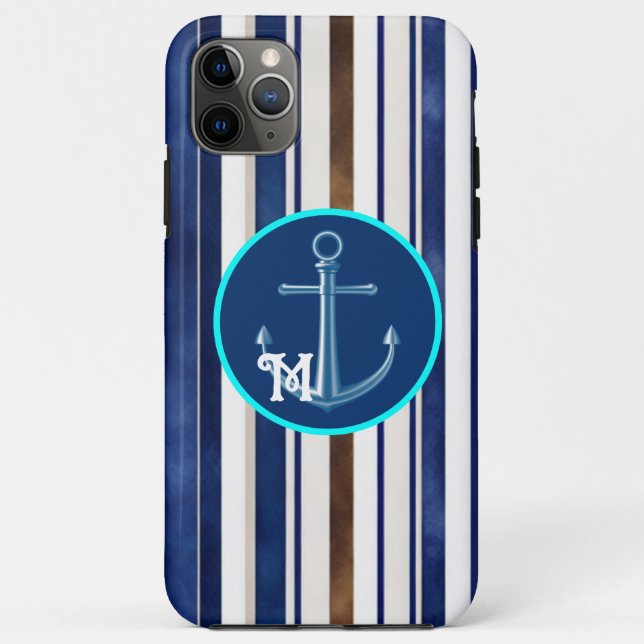 Summer Navy Blue Trendboot Stripes Collection Case-Mate iPhone Hülle (Rückseite)