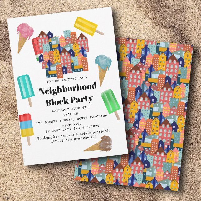 Summer Neighborhood BBQ Block Party Einladung (Summer Neighborhood BBQ Block Party Invitation)