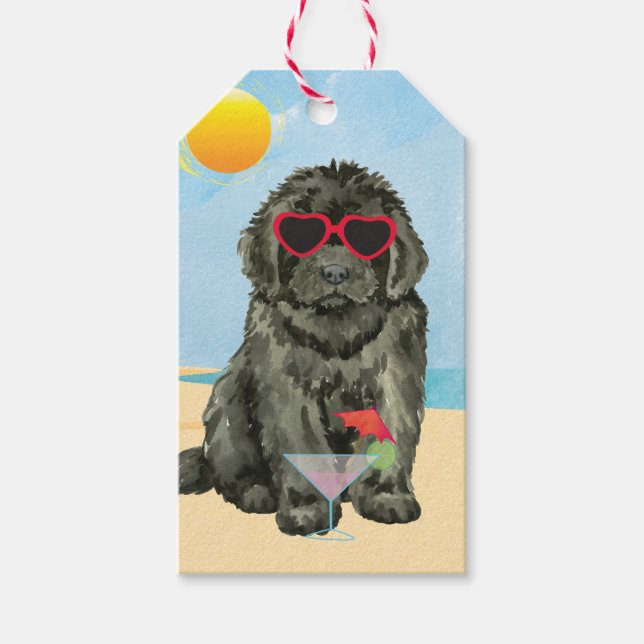 Summer Newfundland Gift Tags Geschenkanhänger (Vorderseite)