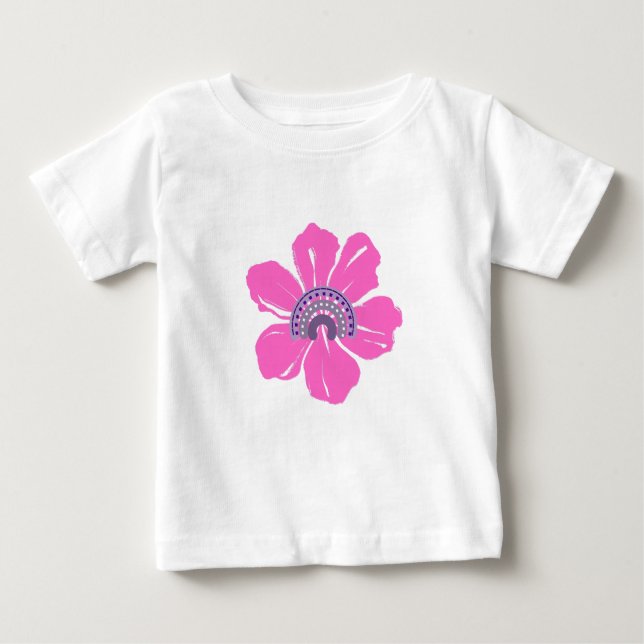 Summer Niedlich Baby T - Shirt mit rosa Blume (Vorderseite)