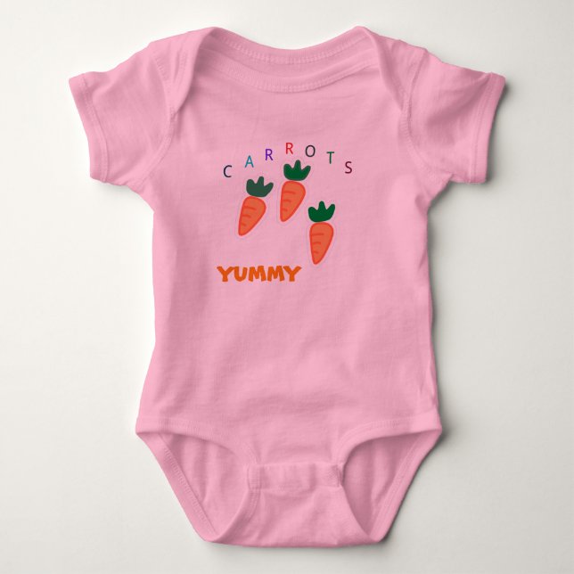 Summer Niedlich Carrots Yummy Baby Pink Strampler (Vorderseite)