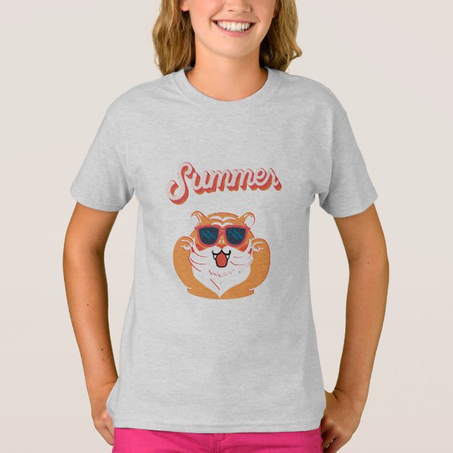 Summer Niedlich Tiger Kids T - Shirt (Vorderseite)