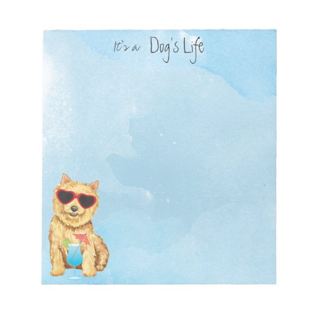 Summer Norwich Terrier Notepad Notizblock (Vorderseite)