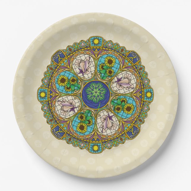 Summer Nouveau Paper Plate Pappteller (Vorderseite)