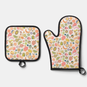 Summer Obstwurzel Mitt und Pot Holder Ofenhandschuh & Topflappen-Set