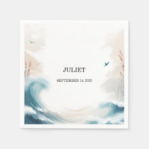 Summer Ocean Beach Blue Water Brautparty Serviette