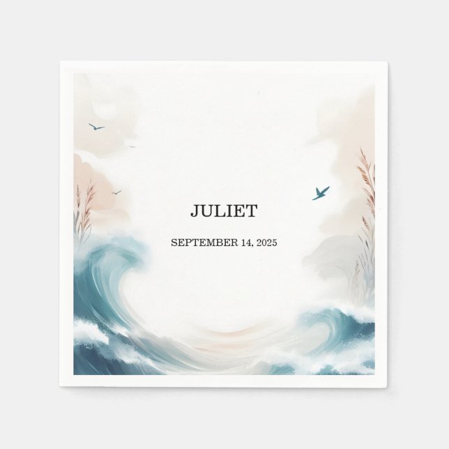 Summer Ocean Beach Blue Water Brautparty Serviette (Vorderseite)