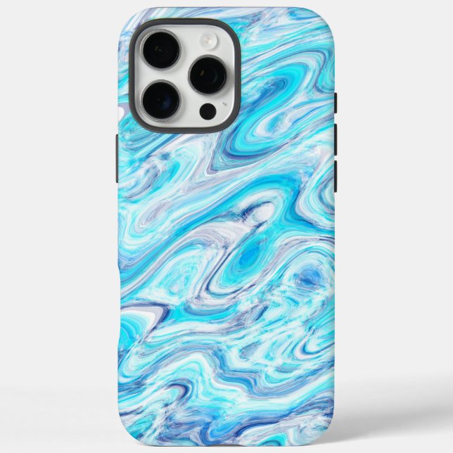 Summer Ocean Blue Abstrakte Marmortextur Case-Mate iPhone Hülle (Rückseite)