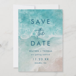 Summer Ocean Blue Beach Elegance Save the Date