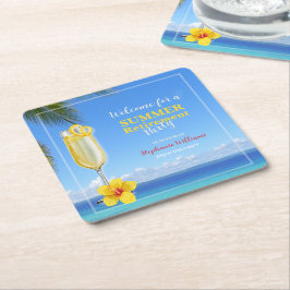 Summer Ocean Cocktail Party für Frauen im Ruhestan Rechteckiger Pappuntersetzer