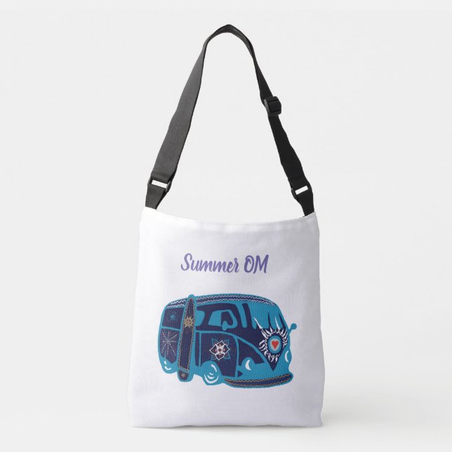 Summer Om Hippie Van Cross Body Bag Tragetaschen Mit Langen Trägern (Vorderseite)