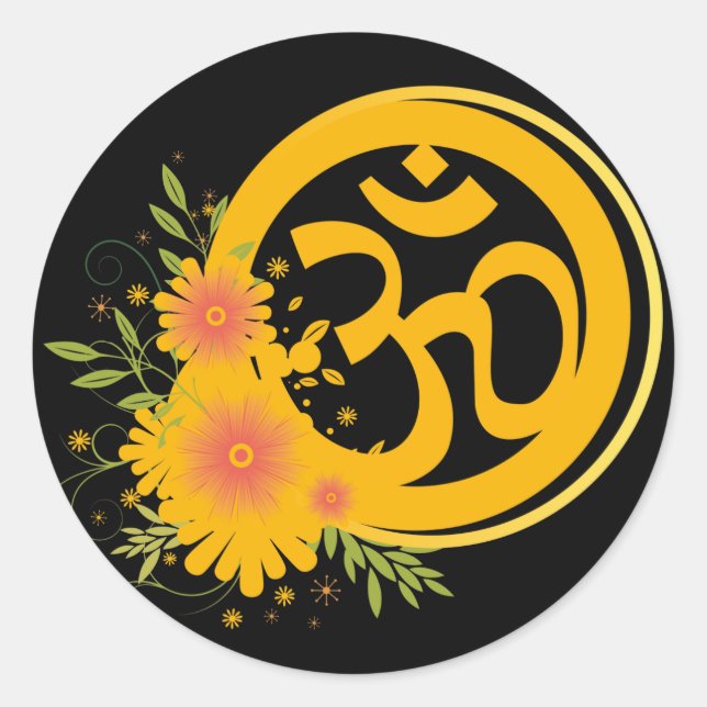 Summer Om Symbol Runder Aufkleber (Vorderseite)