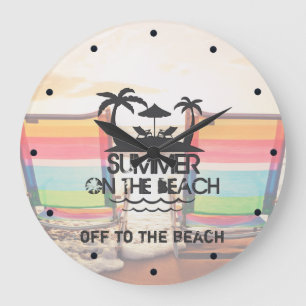 Summer on the  Beach   Personalized Große Wanduhr