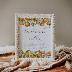 Summer Orange Baby Dusche wie groß ist Mama's Bauc Poster