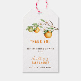 Summer Orange Citrus Baby Dusche Vielen Dank Geschenkanhänger