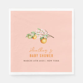 Summer Orange Citrus Clementine Baby Dusche Serviette