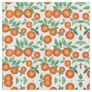 Summer Orange Citrus Wasserfarbe Fruchtmuster Stoff