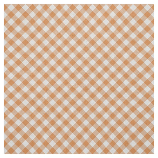 Summer Orange Country Hütte Gingham Stripes Stoff (Muster)