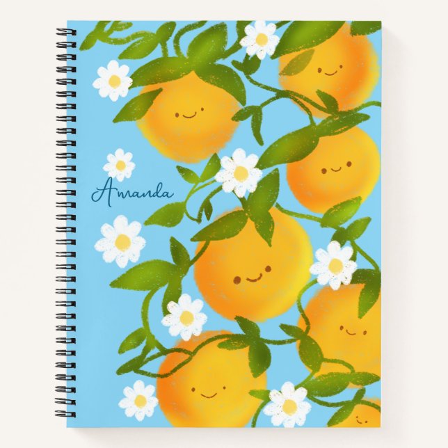 Summer Orange Tree Garden Notizbuch (Vorderseite)
