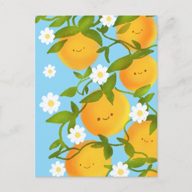 Summer Orange Tree Garden Postkarte (Vorderseite)