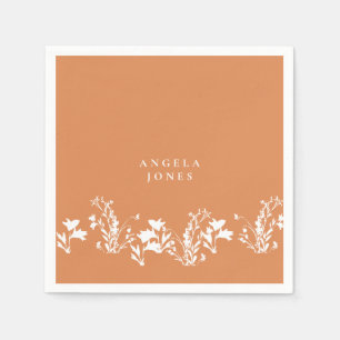 Summer Orange White Floral Custom Brautparty Serviette