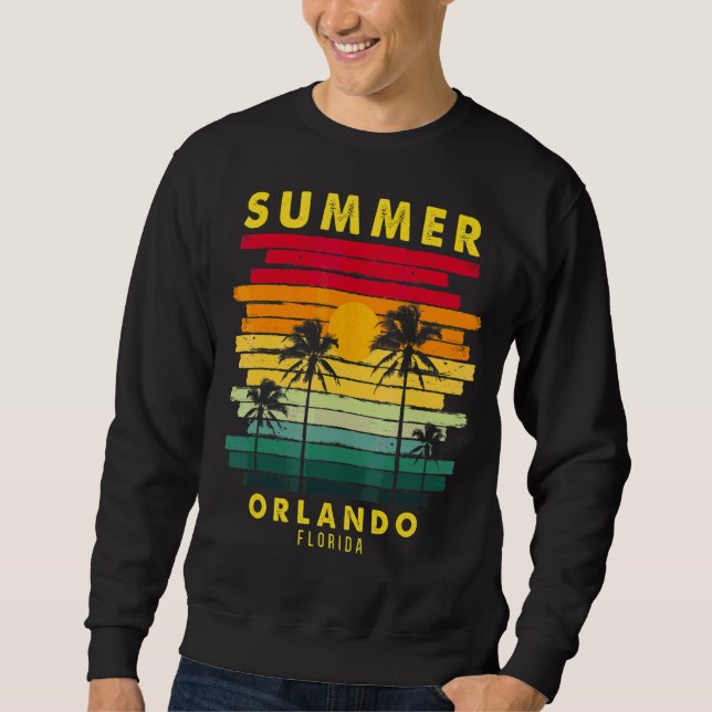 Summer Orlando Florida Beach Sunset Retro Sweatshirt (Vorderseite)