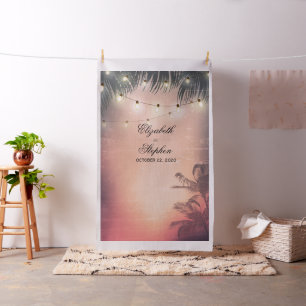 Summer Palm Trees im Hintergrund des Hochzeitshaus Stoff