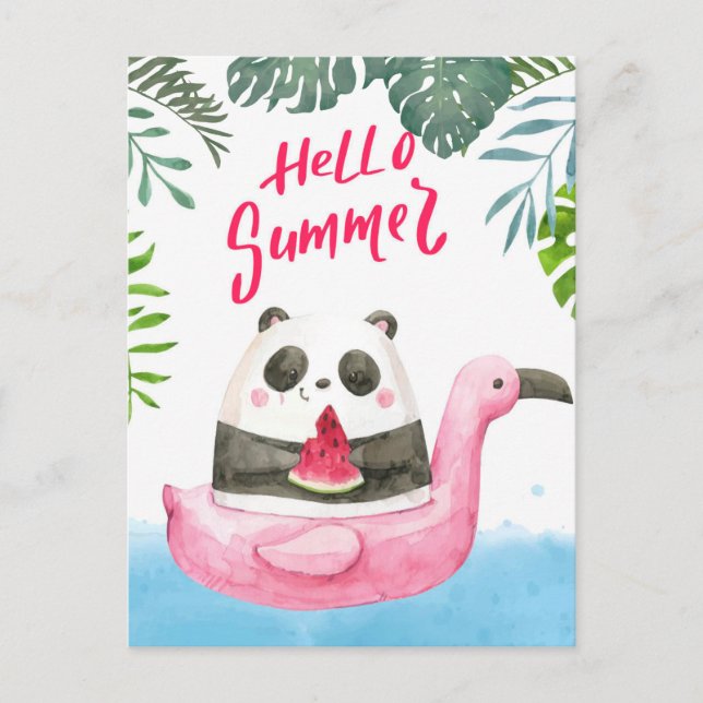 Summer Panda Postcard Postkarte (Vorderseite)