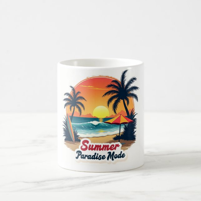 Summer Paradise Mode Retro Beach Mug Kaffeetasse (Mittel)