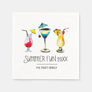 Summer Party Cocktail Drink Serviette